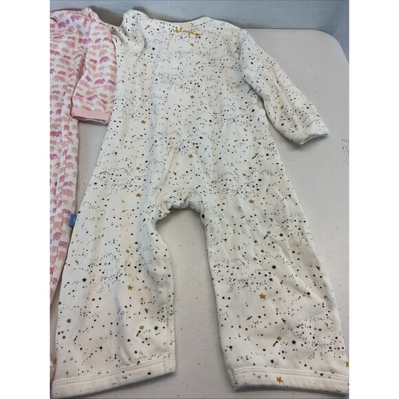 Lot of 2 Magnetic Me 6-9 mos Baby Girl Sleeper Footie Pajama stars elephants - Picture 7 of 8